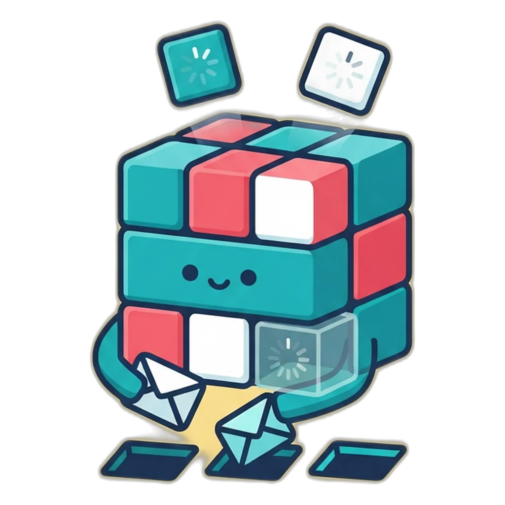 Pixel the tile cube sorts three envelopes into the right slots