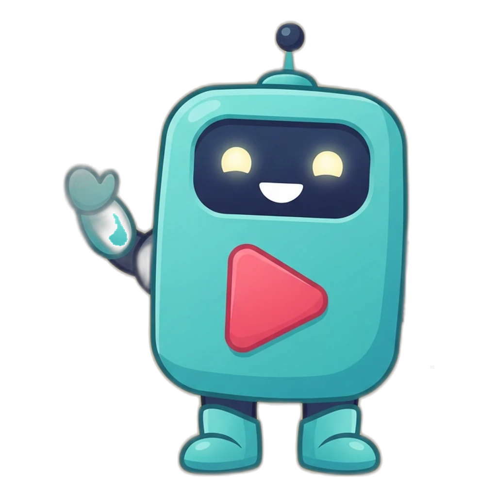 Clip the play-button robot waves hello on the 6E Club homepage